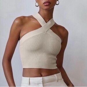 NWT Aritzia Halter Knit Top